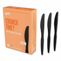 Trascocina Heavyweight Plastic Cutlery Knives, Black, 100PK TR3757766